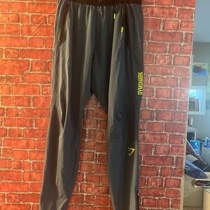 Gymshark Black Joggers with Neon Yellow Logo